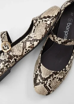bonprix Ballerines à bride, look animalier|Femme Chaussures D'Été