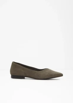 bonprix Ballerines en cuir velours|Femme Chaussures D'Été|Premium