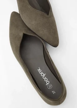 bonprix Ballerines en cuir velours|Femme Chaussures D'Été|Premium