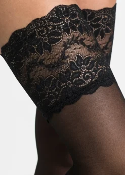 bonprix Bas auto-fixants 20den avec dentelle|Femme Lingerie Érotique|Chaussettes & Collants