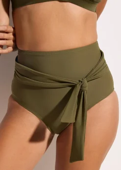 bonprix Bas de maillot sculptant taille haute avec lien à nouer, maintien fort|Femme Maillots De Bain Gainants|Bikinis