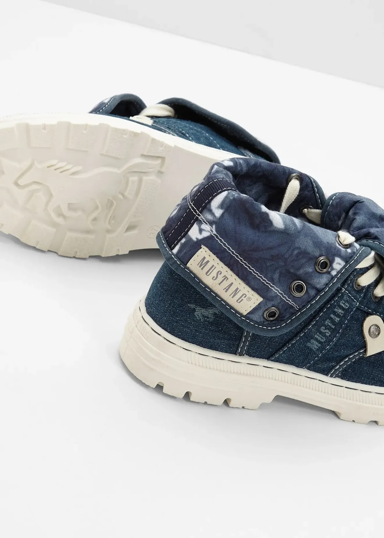 Femme Mustang Marques|Sneakers|Baskets montantes en toile coton