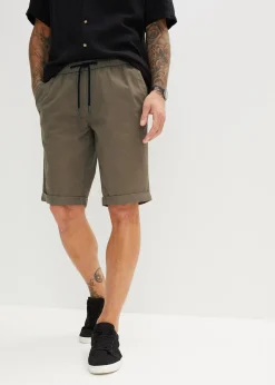 bonprix Bermuda 100% coton à taille élastiquée, regular|Homme Shorts|Pantalons