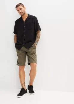 bonprix Bermuda 100% coton à taille élastiquée, regular|Homme Shorts|Pantalons