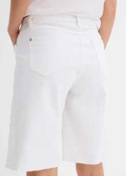 Femme bonprix Shorts|Pantalons|Bermuda à finition effilochée