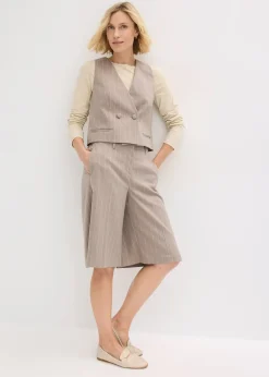 bonprix Bermuda à rayures tennis et pinces|Femme Shorts|Pantalons