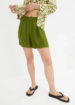 Femme bonprix Shorts|Pantalons|Bermuda à taille élastiquée