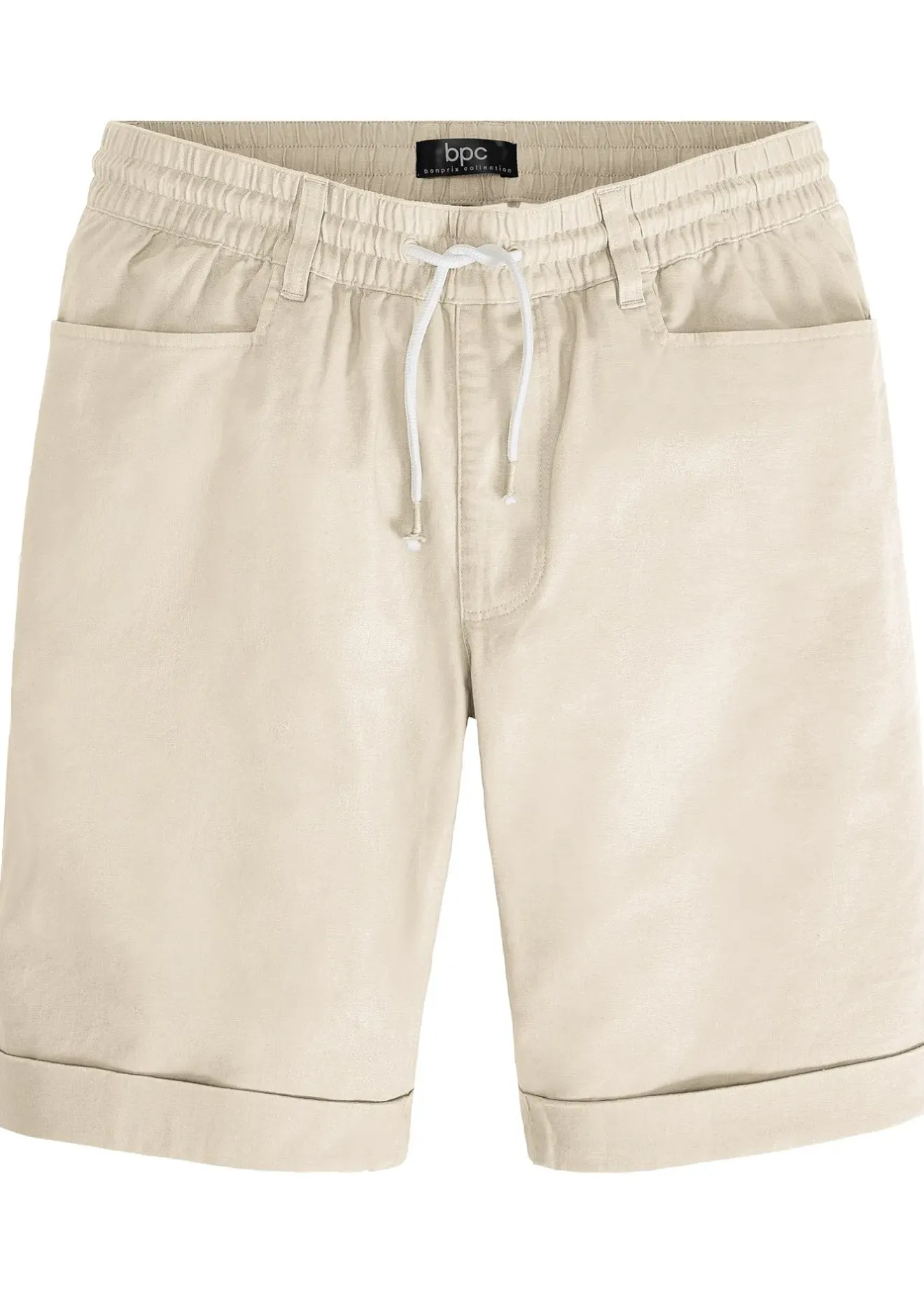 Homme bonprix Shorts|Pantalons|Bermuda à taille élastiquée en lin mélangé, Regular