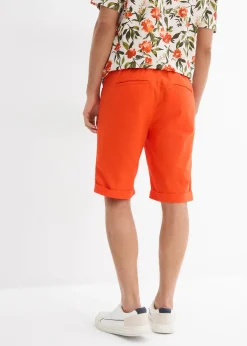 bonprix Bermuda à taille élastiquée en lin mélangé, Regular|Homme Shorts|Pantalons