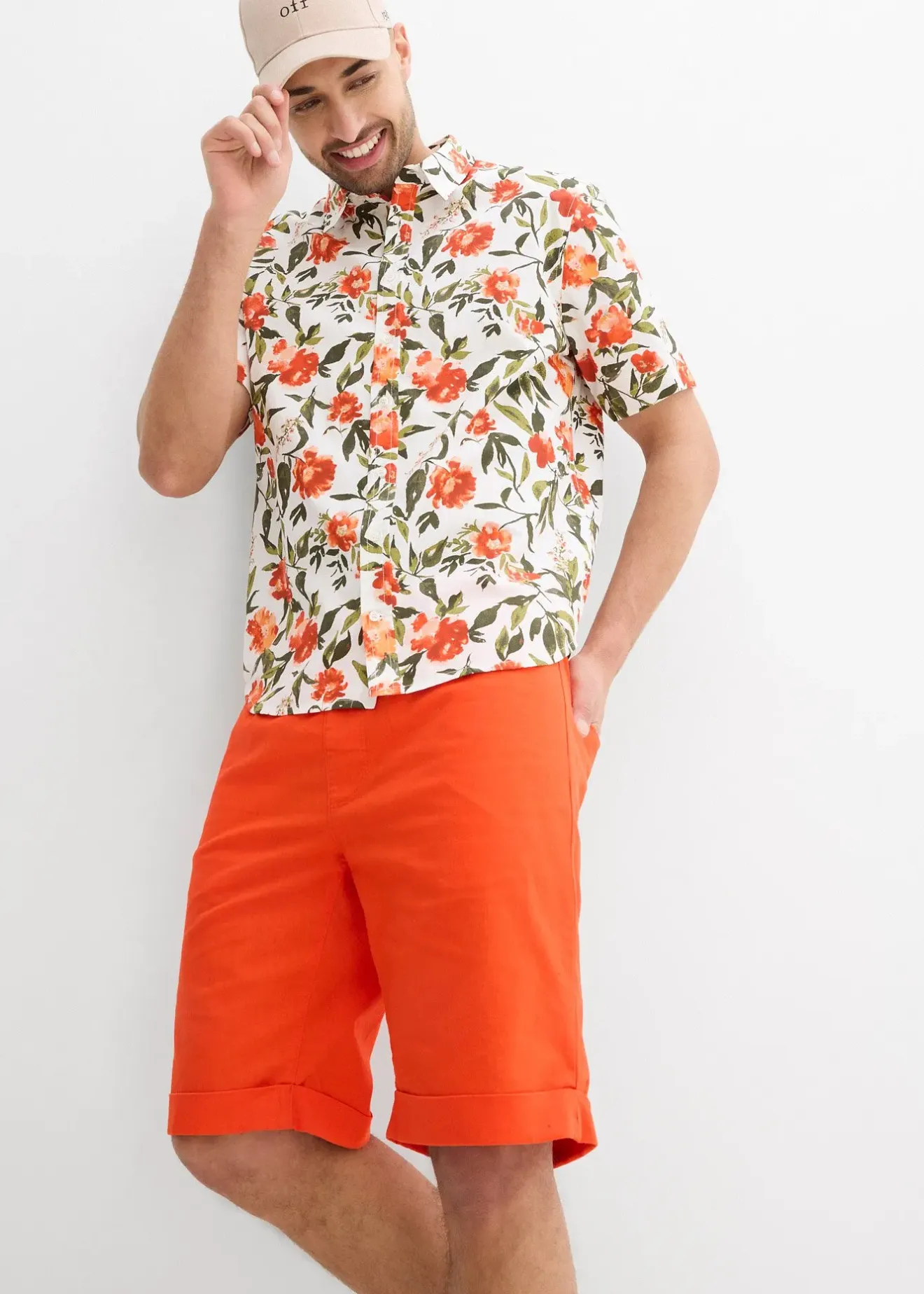 bonprix Bermuda à taille élastiquée en lin mélangé, Regular|Homme Shorts|Pantalons