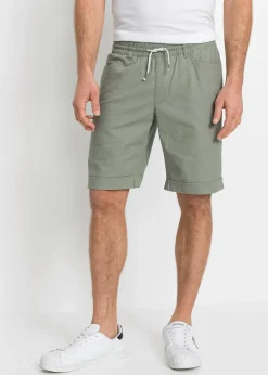 bonprix Bermuda à taille élastiquée en lin mélangé, Regular|Homme Shorts|Pantalons