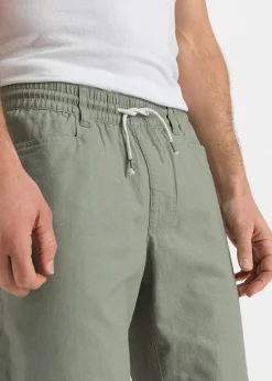 bonprix Bermuda à taille élastiquée en lin mélangé, Regular|Homme Shorts|Pantalons