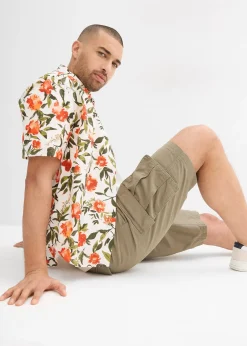 Homme bonprix Shorts|Pantalons|Bermuda cargo 100% coton, loose