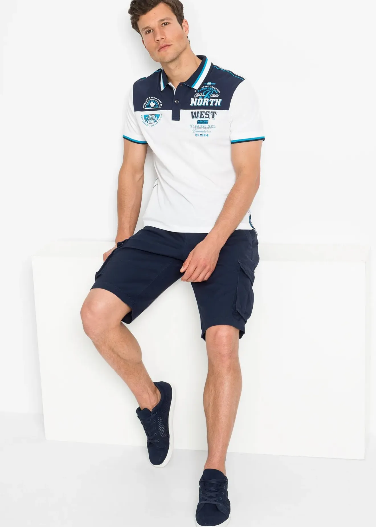 bonprix Bermuda cargo 100% coton, loose|Homme Shorts|Pantalons