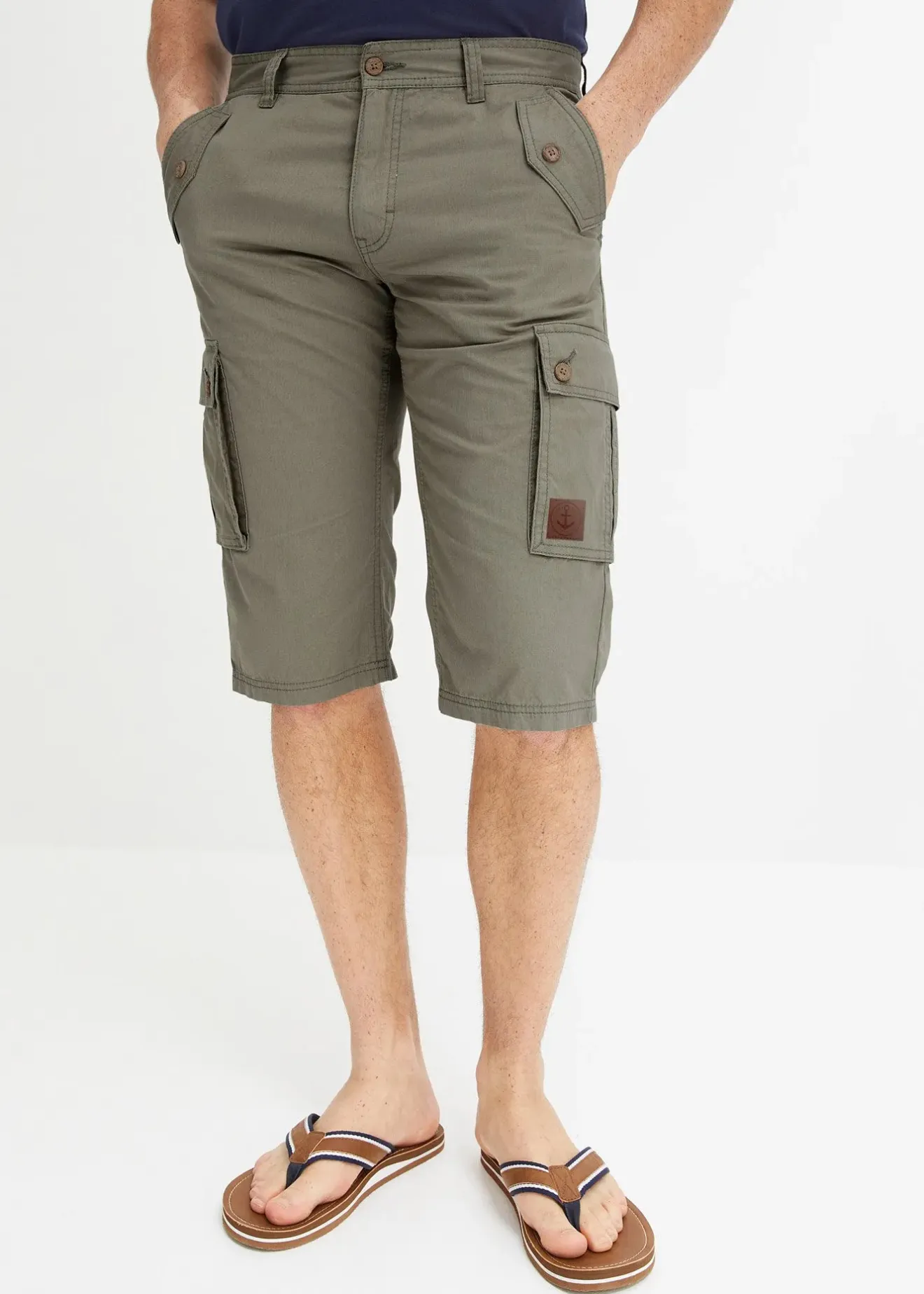 bonprix Bermuda cargo 100% coton, Regular|Homme Shorts|Pantalons