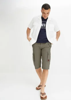 bonprix Bermuda cargo 100% coton, Regular|Homme Shorts|Pantalons