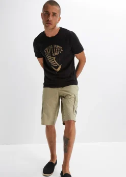 Homme bonprix Shorts|Pantalons|Bermuda cargo à taille élastiquée, Regular