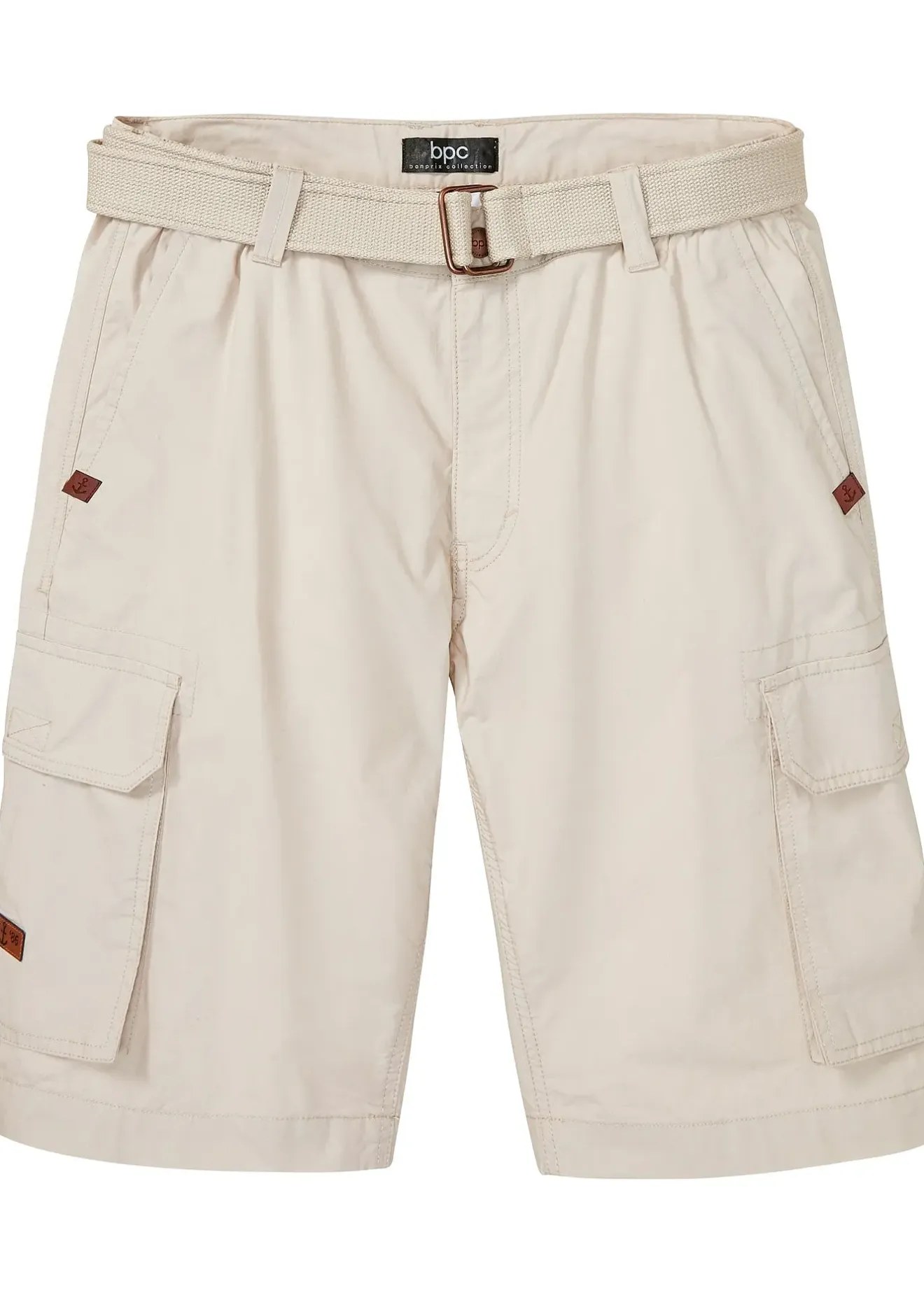 Homme bonprix Shorts|Pantalons|Bermuda cargo avec ceinture et taille élastiquée, Regular