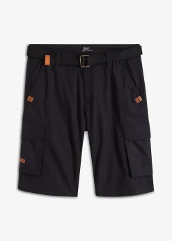 bonprix Bermuda cargo avec ceinture et taille élastiquée, Regular|Homme Shorts|Pantalons
