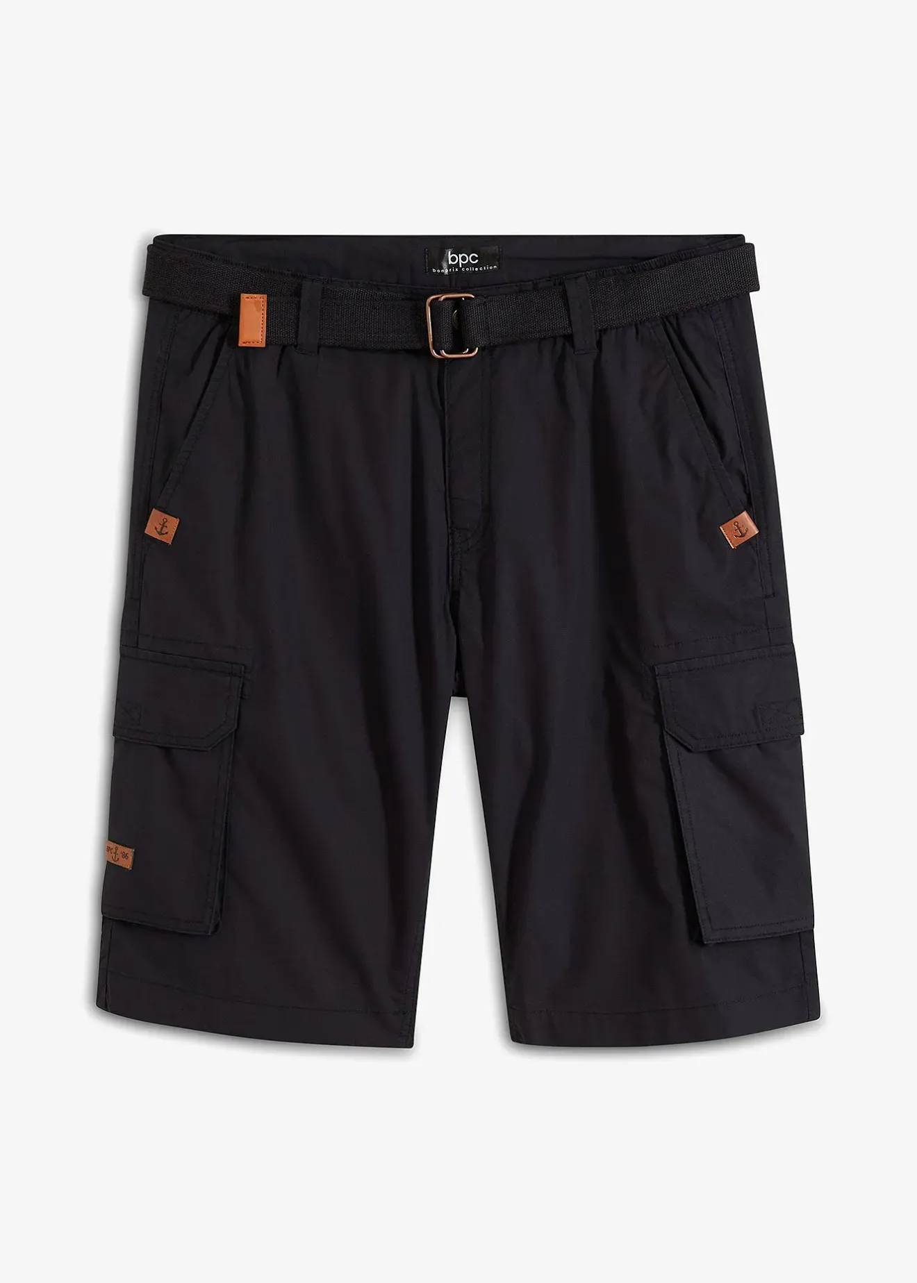 bonprix Bermuda cargo avec ceinture et taille élastiquée, Regular|Homme Shorts|Pantalons