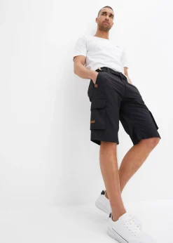 bonprix Bermuda cargo avec ceinture et taille élastiquée, Regular|Homme Shorts|Pantalons