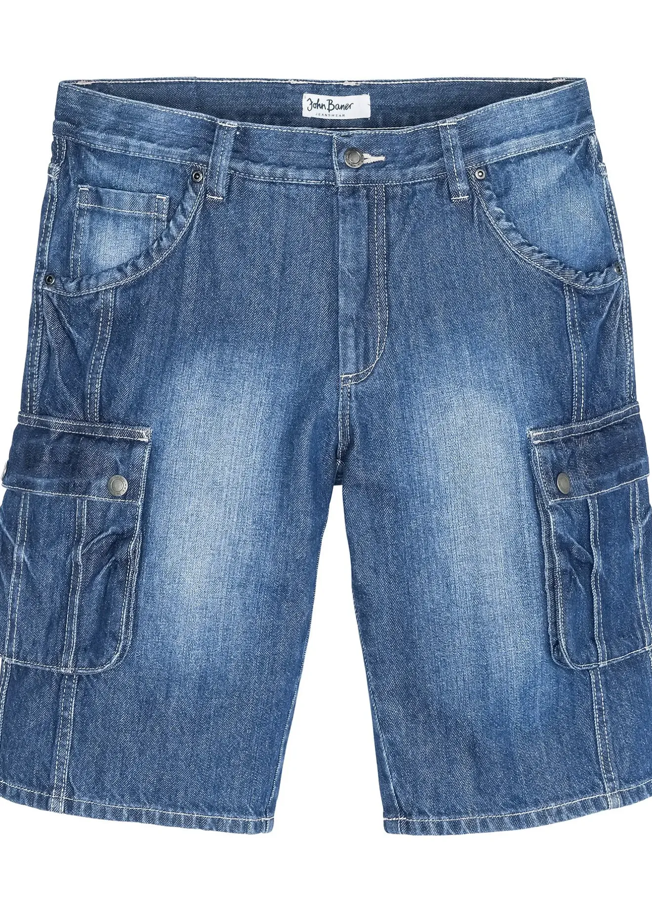 Homme bonprix Shorts|Jeans|Bermuda cargo en jean, regular