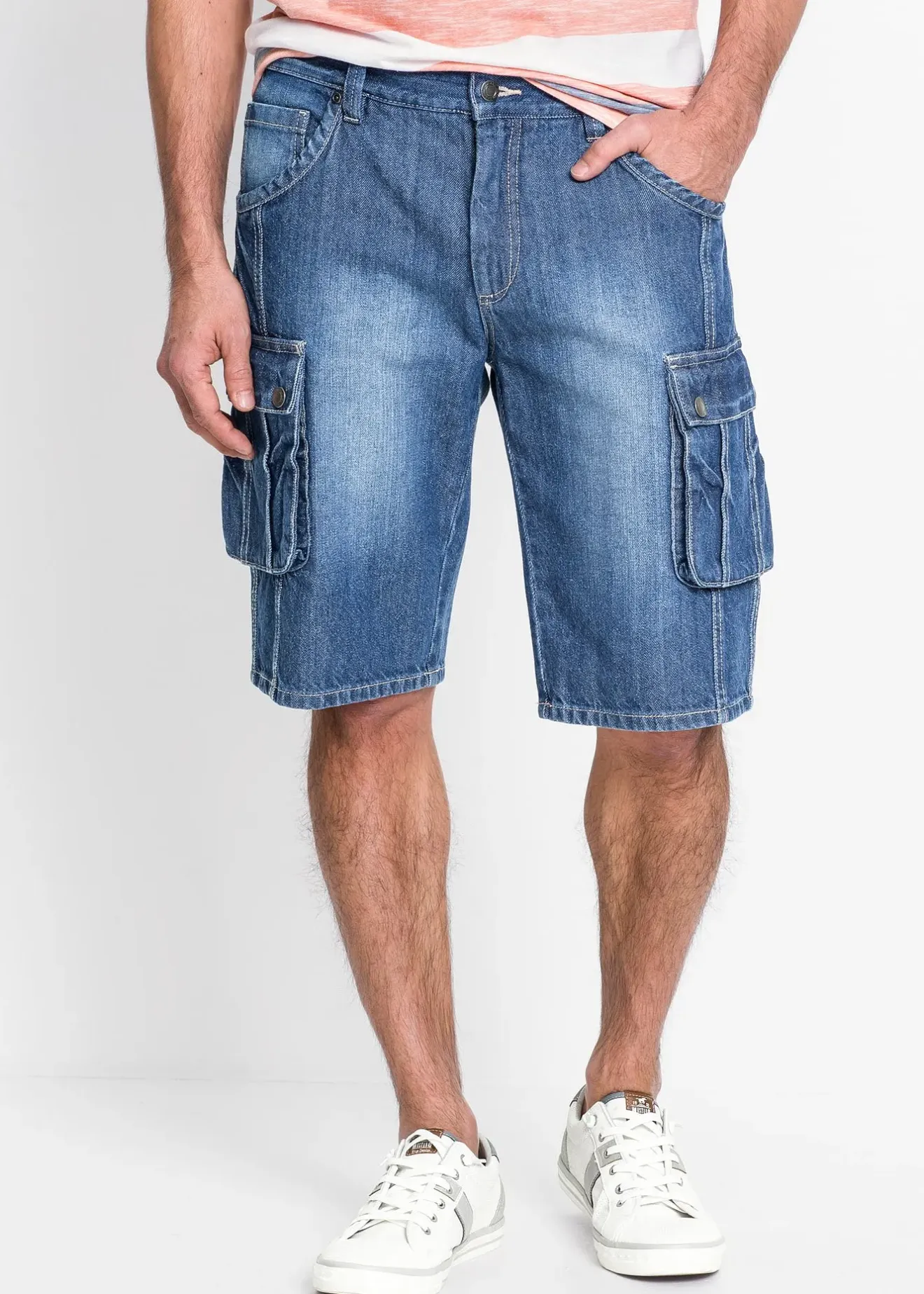 Homme bonprix Shorts|Jeans|Bermuda cargo en jean, regular
