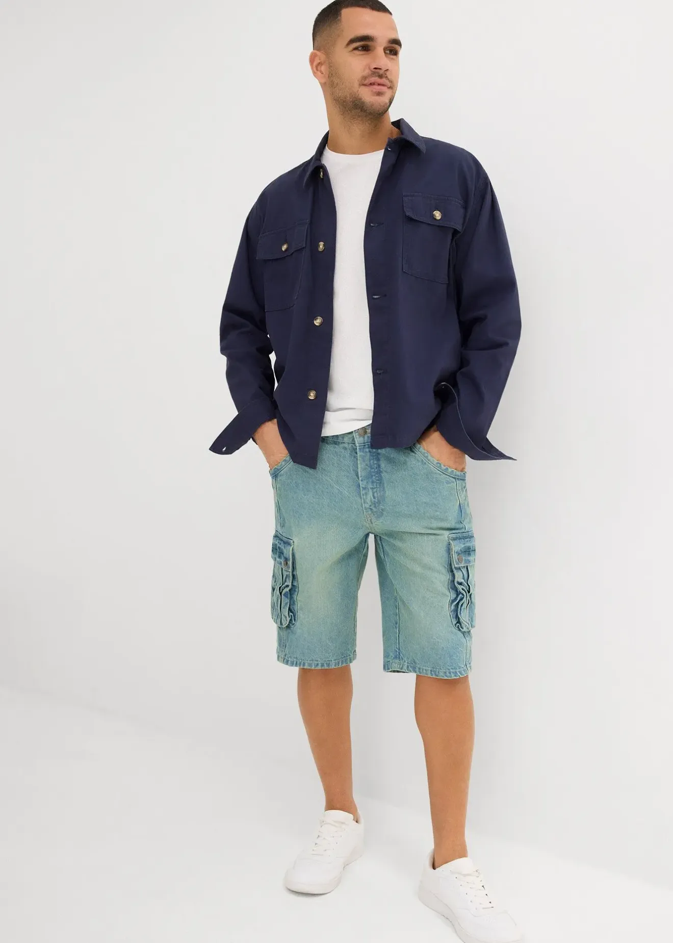 bonprix Bermuda cargo en jean, regular|Homme Shorts|Jeans