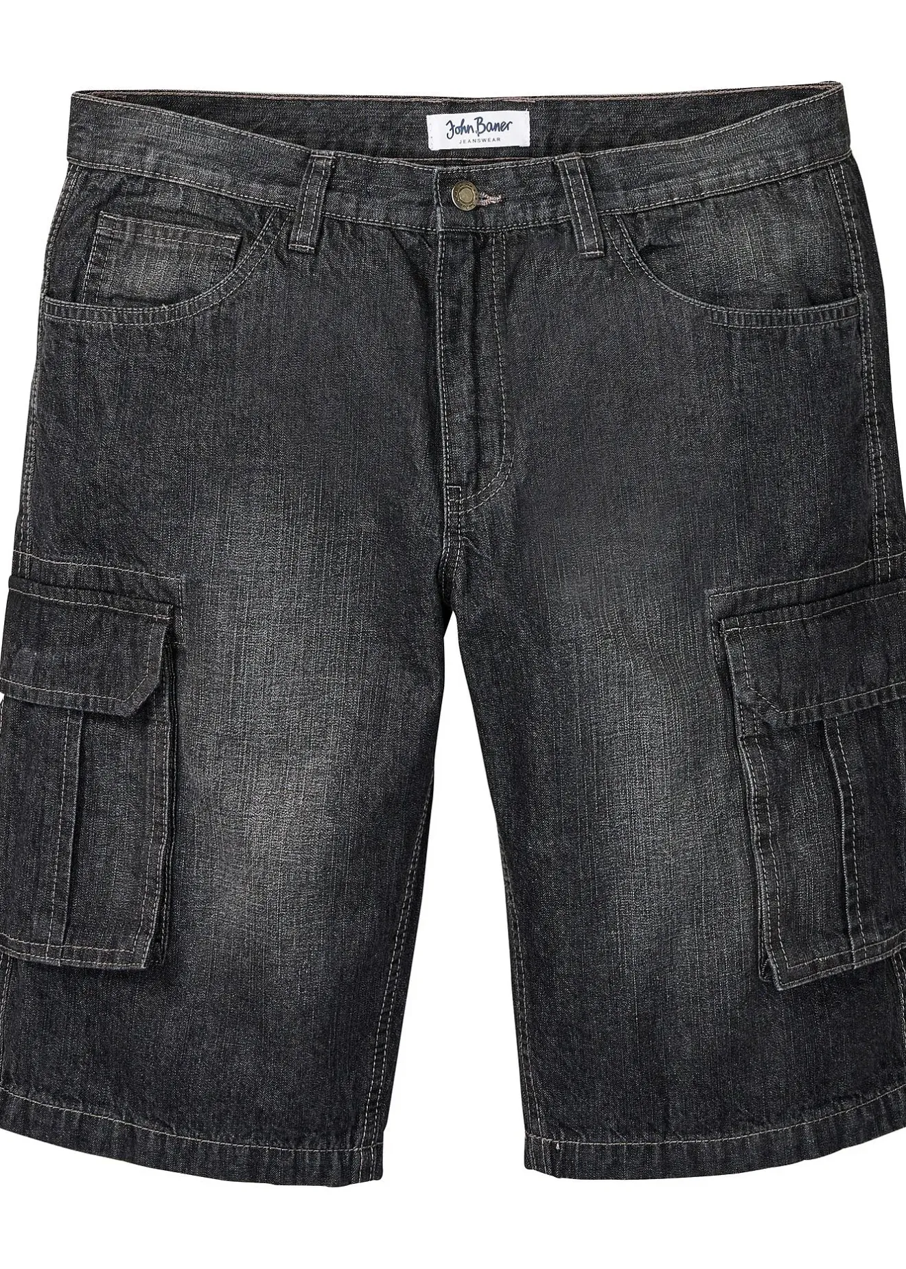 bonprix Bermuda cargo long en jean, loose|Homme Shorts|Jeans