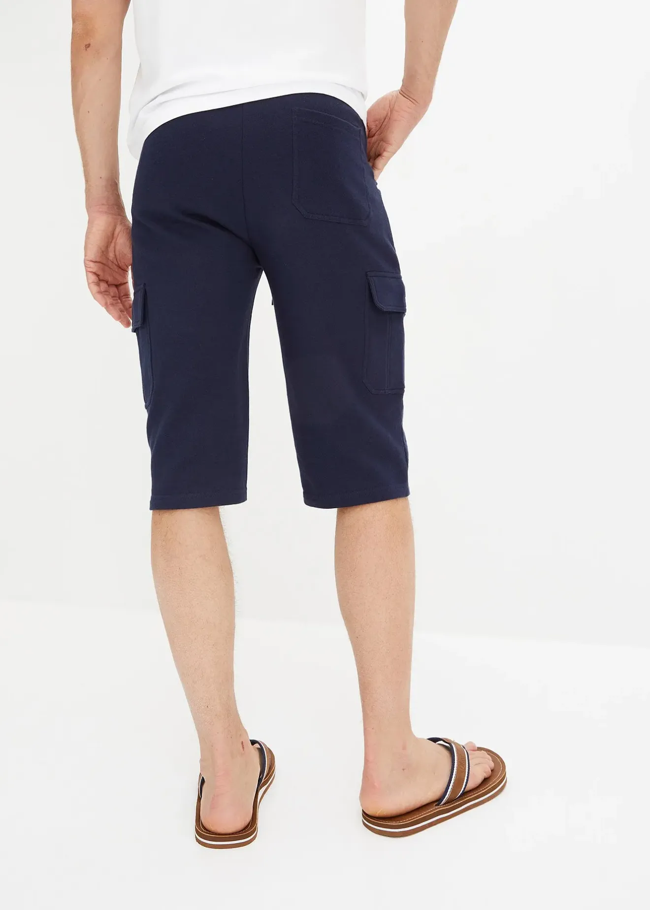 Homme bonprix Shorts|Vêtements De Sport|Bermuda cargo long en sweat 100% coton, regular