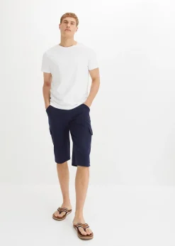 Homme bonprix Shorts|Vêtements De Sport|Bermuda cargo long en sweat 100% coton, regular