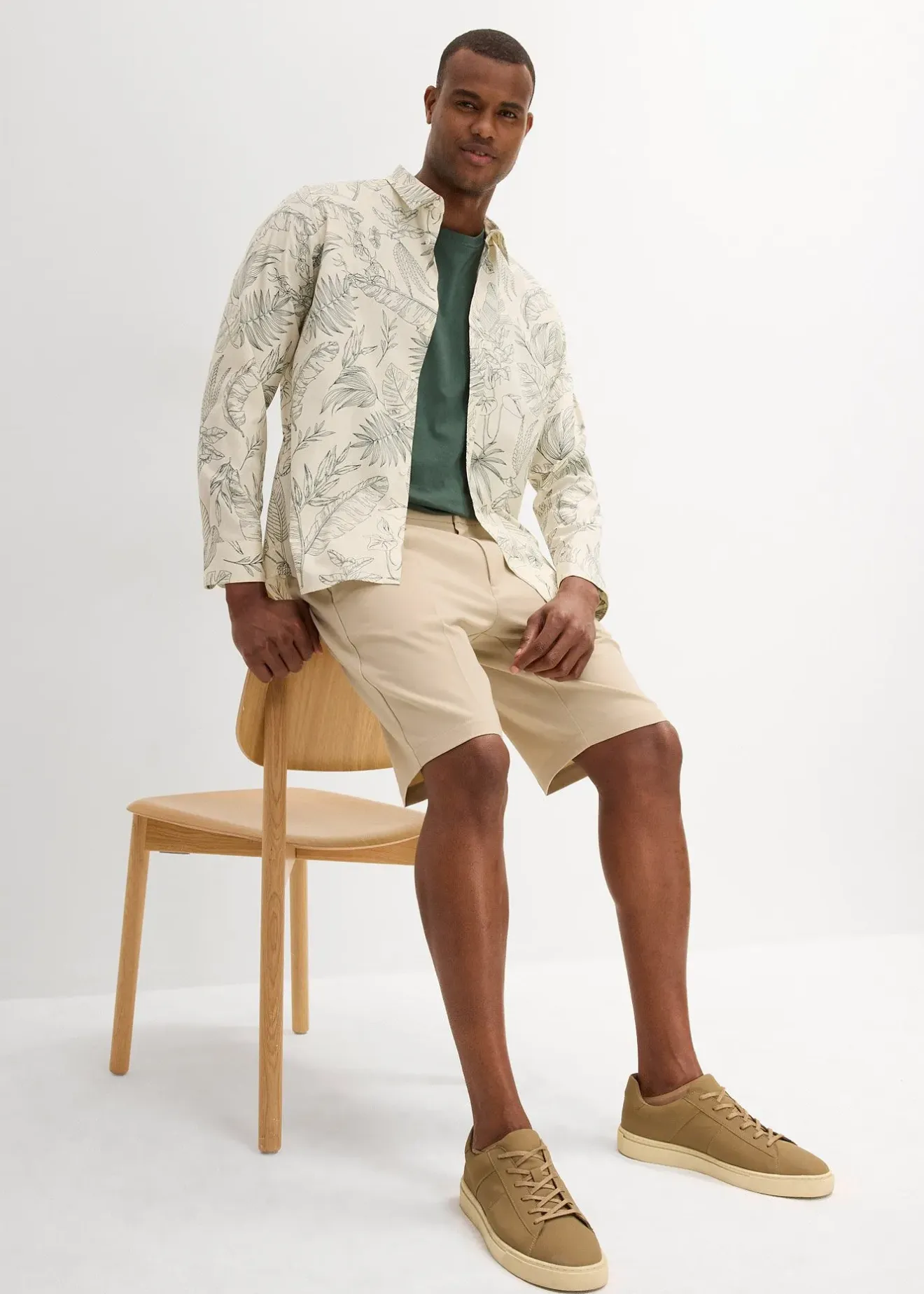 Homme bonprix Shorts|Pantalons|Bermuda chino à pinces, Regular