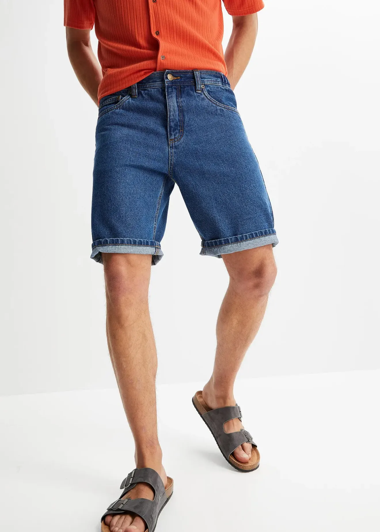 Homme bonprix Shorts|Jeans|Bermuda classique en jean avec taille élastiquée