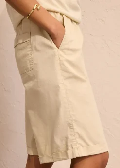 bonprix Bermuda effet paper touch en coton extensible|Femme Shorts|Pantalons