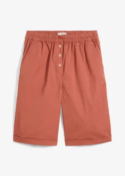 Femme bonprix Shorts|Pantalons|Bermuda effet paper touch en coton extensible