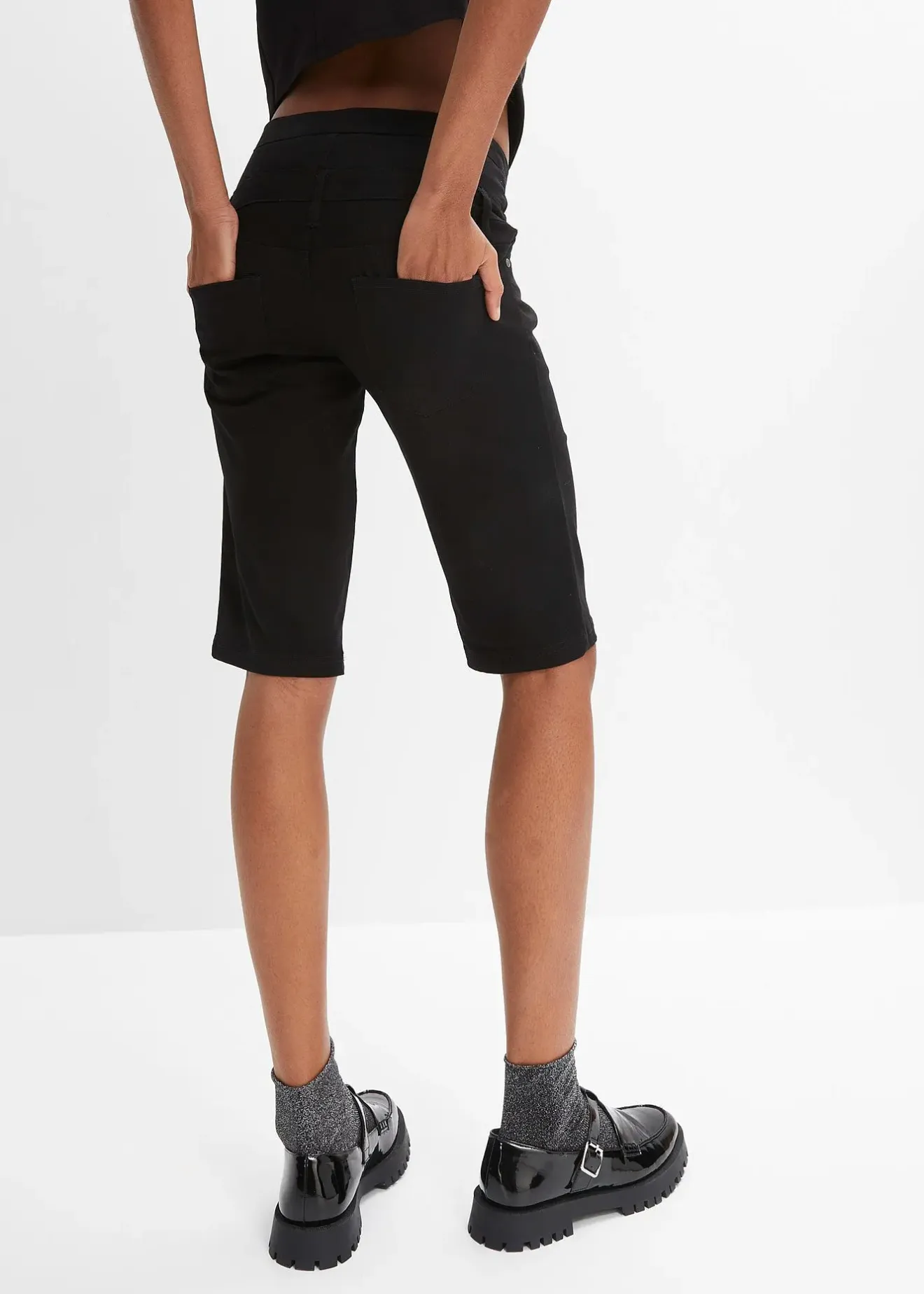 bonprix Bermuda en coton extensible|Femme Shorts|Pantalons