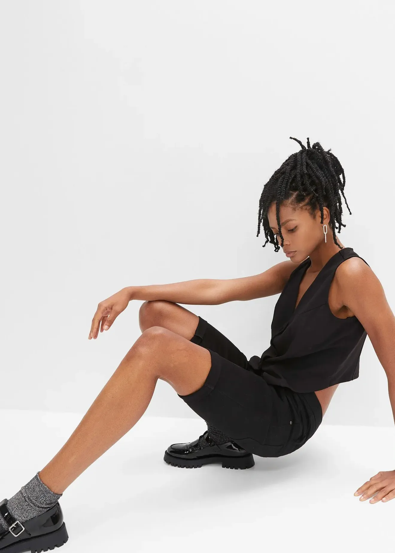 bonprix Bermuda en coton extensible|Femme Shorts|Pantalons