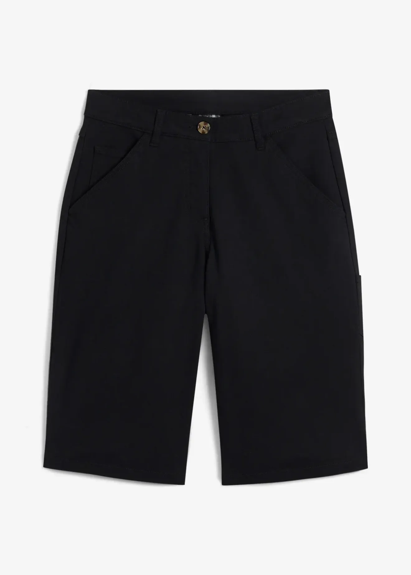 bonprix Bermuda en coton, longueur genou, détails utilitaires|Femme Shorts|Pantalons