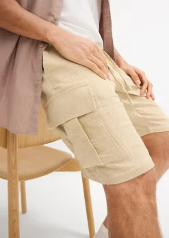 bonprix Bermuda en gaze de coton, regular|Homme Shorts|Pantalons