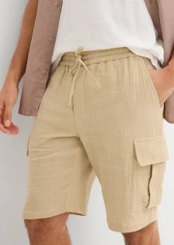 bonprix Bermuda en gaze de coton, regular|Homme Shorts|Pantalons