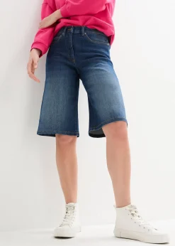 bonprix Bermuda en jean à taille haute et élastiquée|Femme Shorts|Jeans
