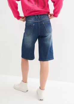 bonprix Bermuda en jean à taille haute et élastiquée|Femme Shorts|Jeans