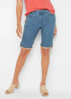 bonprix Bermuda en jean avec revers coloré|Femme Shorts