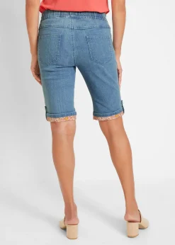 bonprix Bermuda en jean avec revers coloré|Femme Shorts