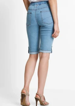 bonprix Bermuda en jean avec taille entièrement élastiquée|Femme Shorts|Jeans