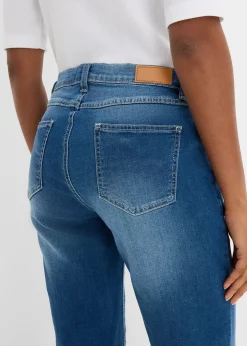 Femme bonprix Jeans|Bermuda en jean confort stretch