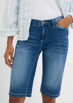 Femme bonprix Jeans|Bermuda en jean confort stretch