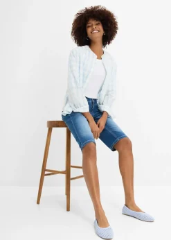 Femme bonprix Jeans|Bermuda en jean confort stretch