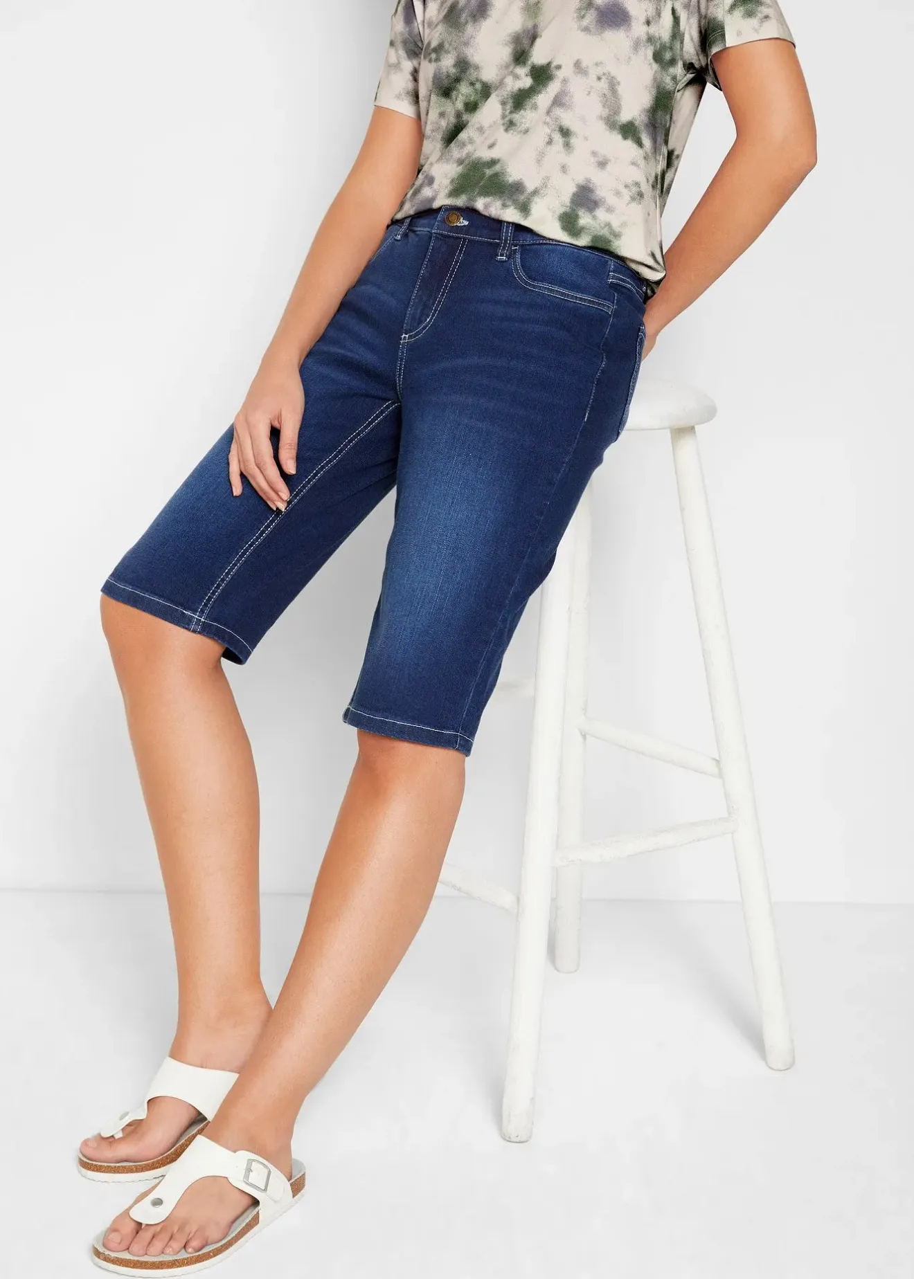 bonprix Bermuda en jean confort stretch|Femme Jeans