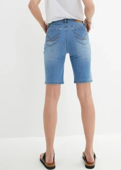 Femme bonprix Shorts|Jeans|Bermuda en jean, coupe slim, taille mi-haute